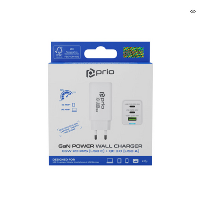Incarcator perete fast charging 65W PD PPS (USB C) + Q